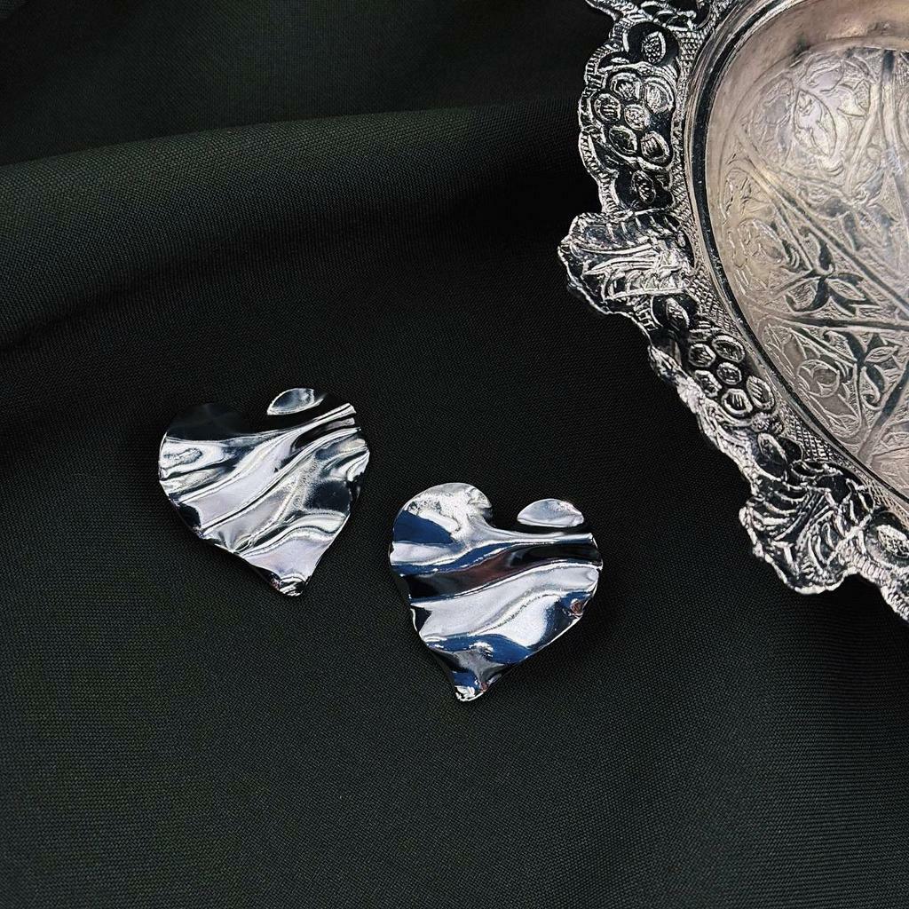 Серьги "Мятые сердечки"