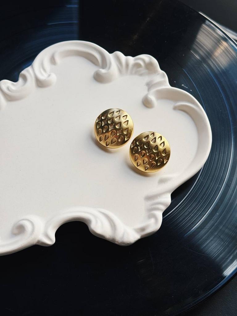 Винтажные клипсы «Круги с капельками»