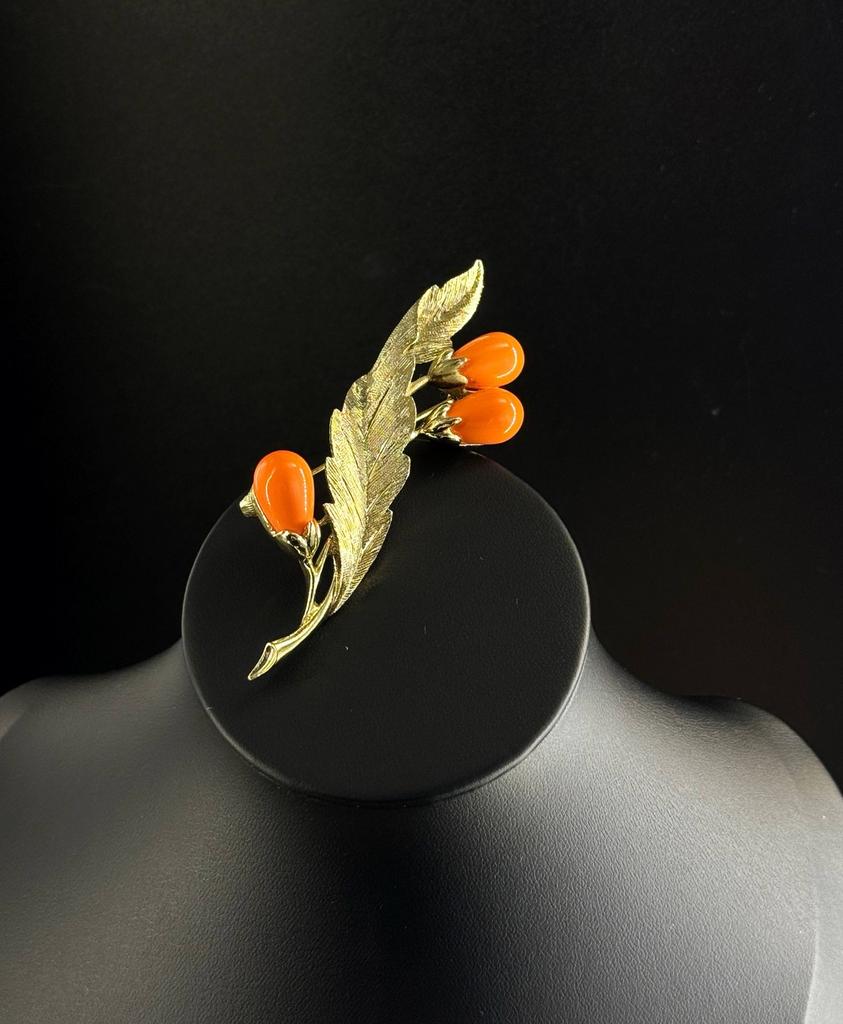 Винтажная брошь «осенний листик» Sarah coventry 70х годов