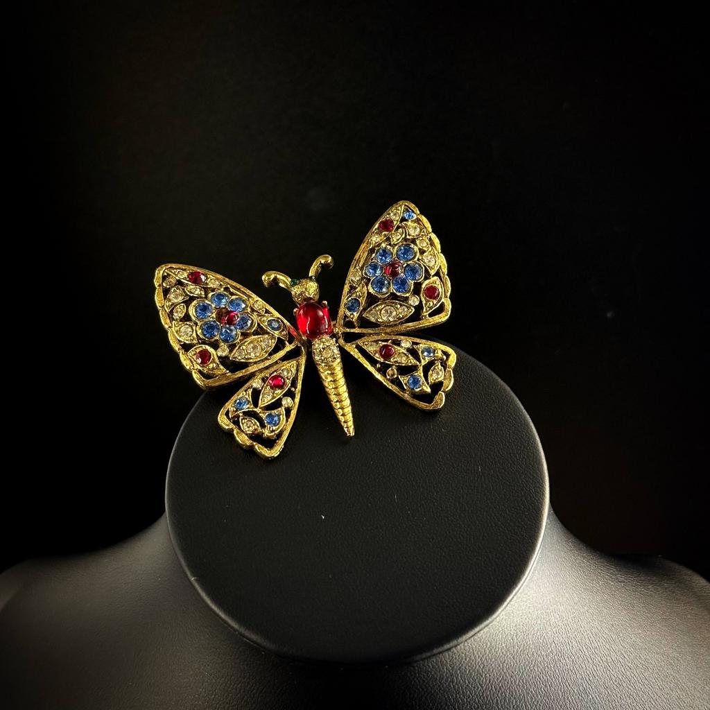 Винтажная  брошь «Бабочка ажурная» Craft 70е годы