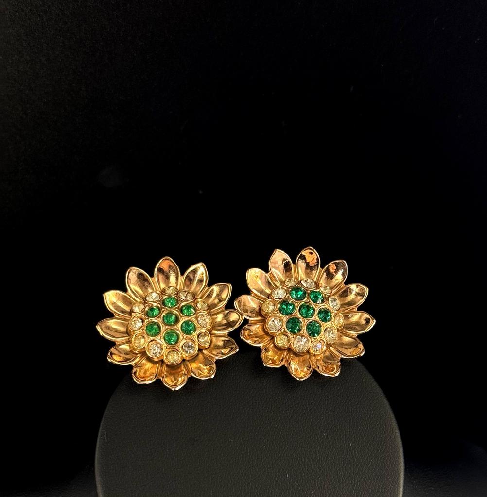 Винтажные клипсы Coro «Подсолнух» 90-е годы