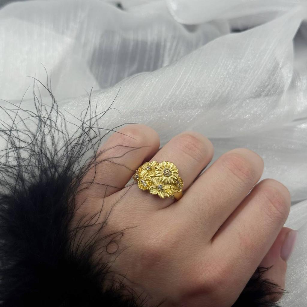 Кольцо «Сад золотистых роз, регулируемое»