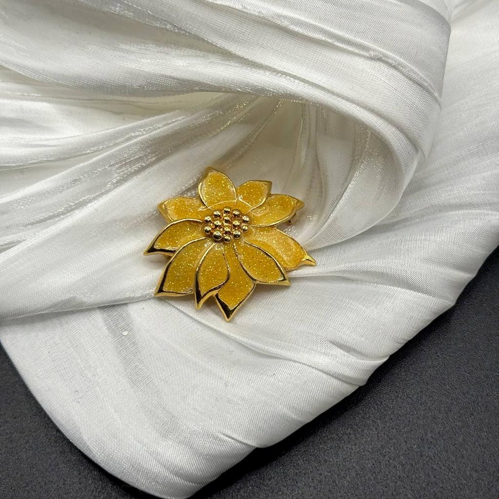 Винтажная брошь-кулон "Рефлексия  подсолнуха",  США, 70е