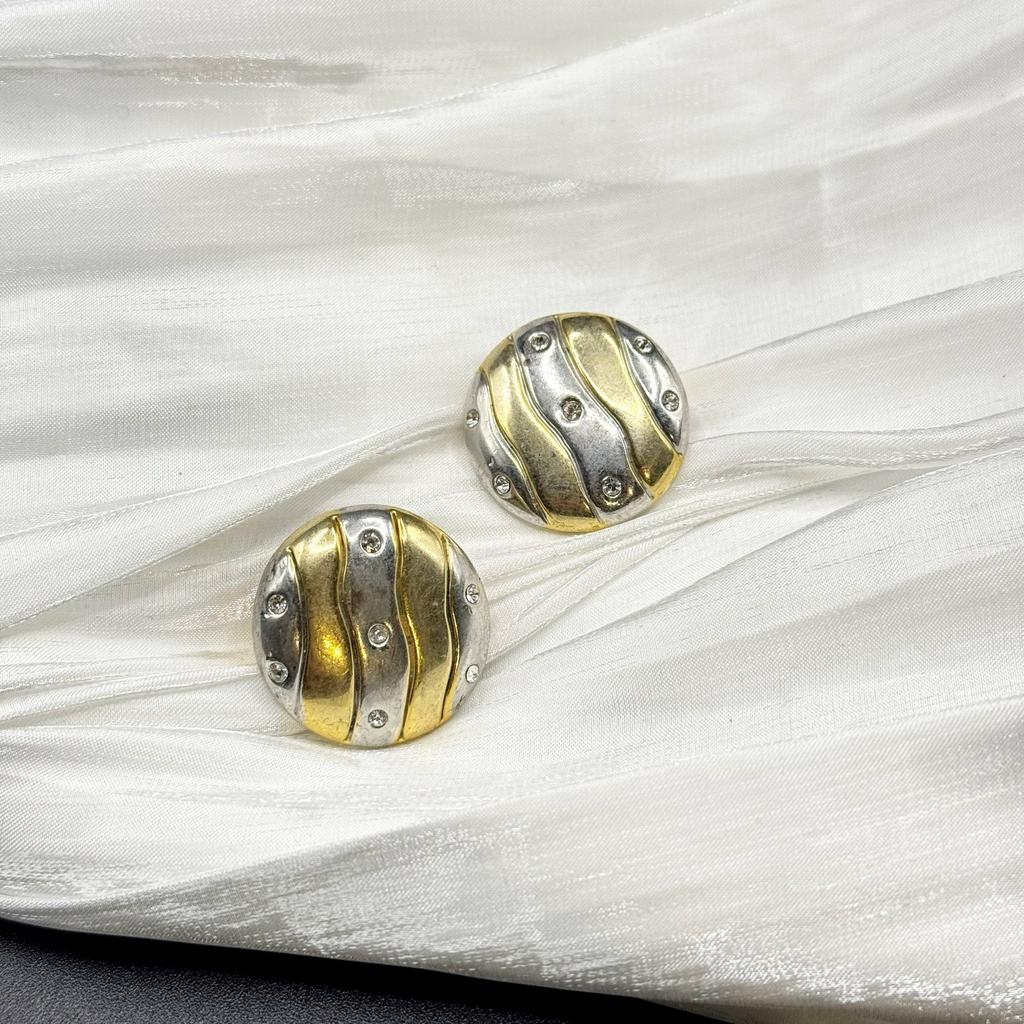 Винтажные клипсы "Рельефы удачи", США, 70е