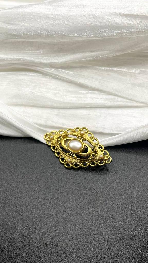 Винтажная брошь «Роса в золотой паутине»,США, 70е