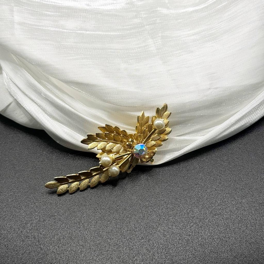 Винтажная брошь «Злаковое солнце», 70е