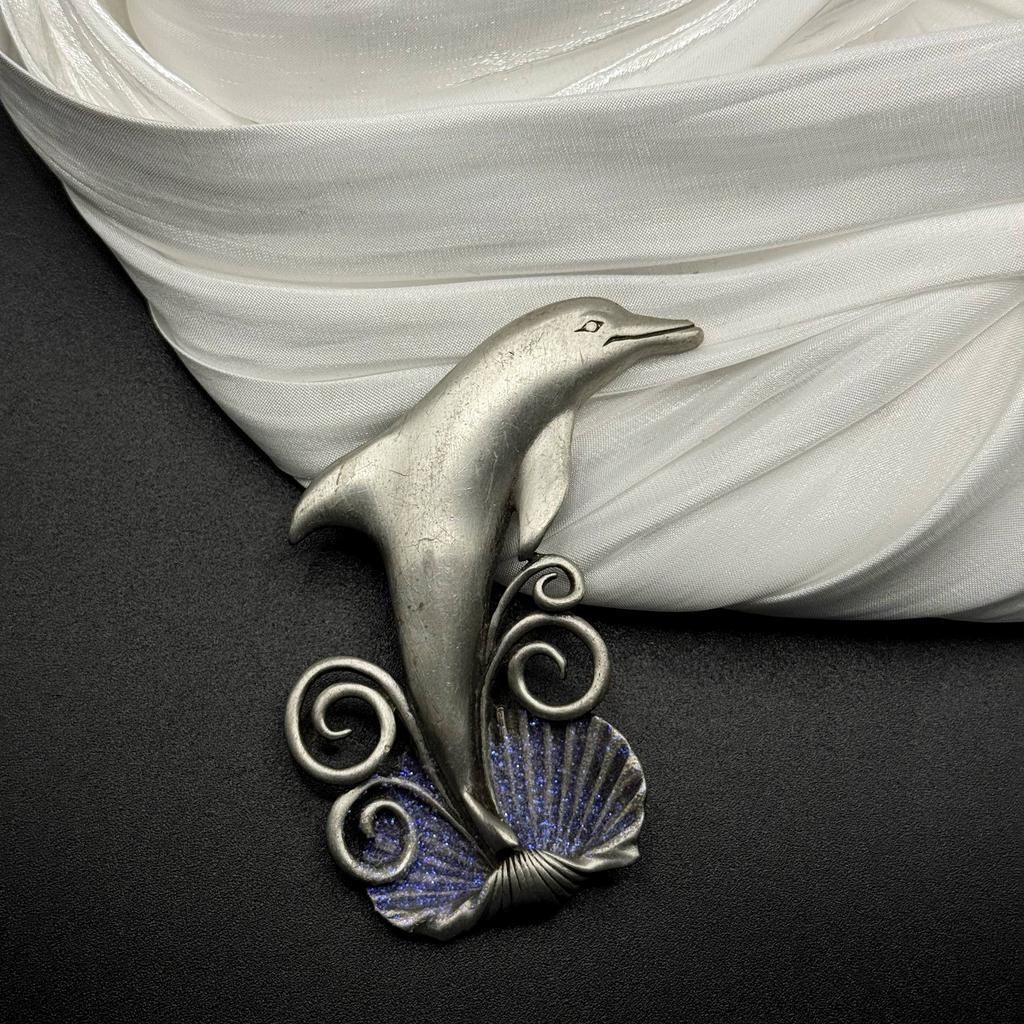 Винтажная брошь «Душа океана», JJ, 70е