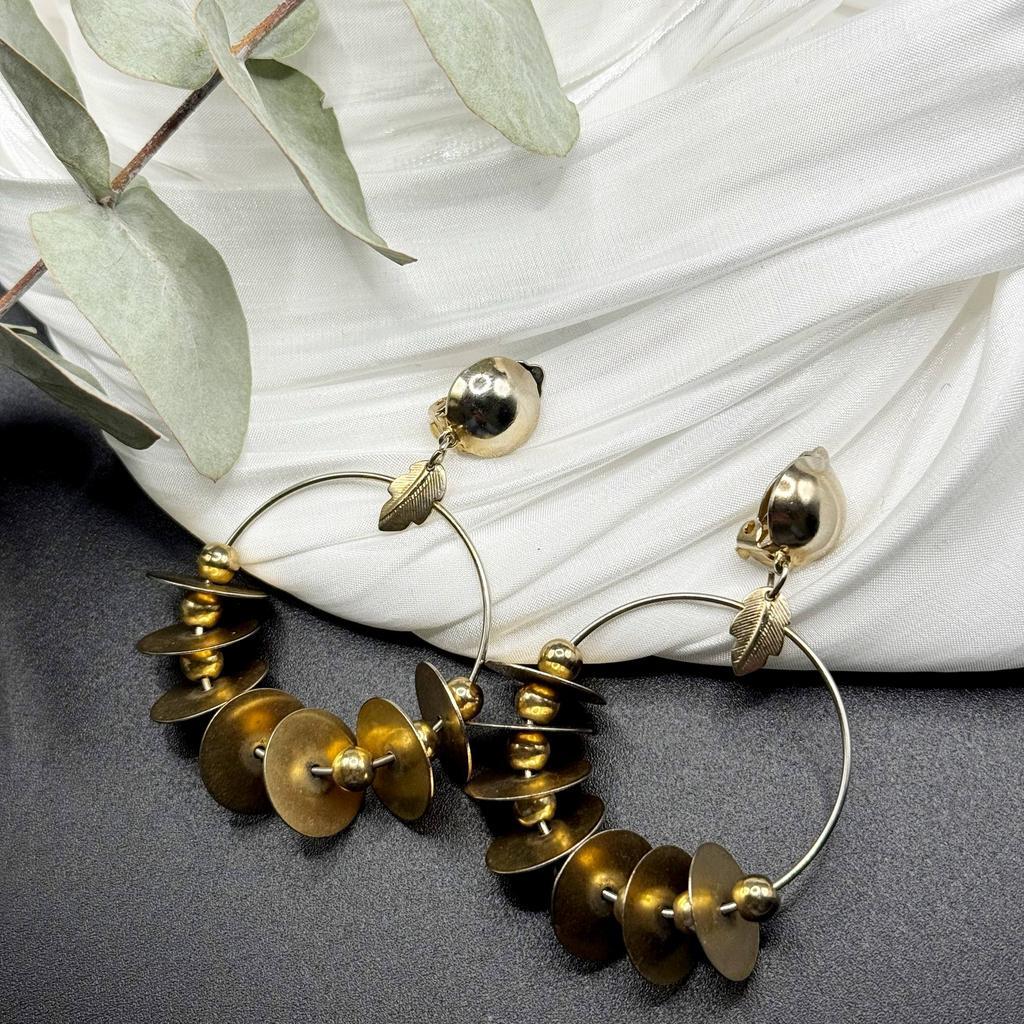 Винтажные клипсы «Праздник золота», 80-90е