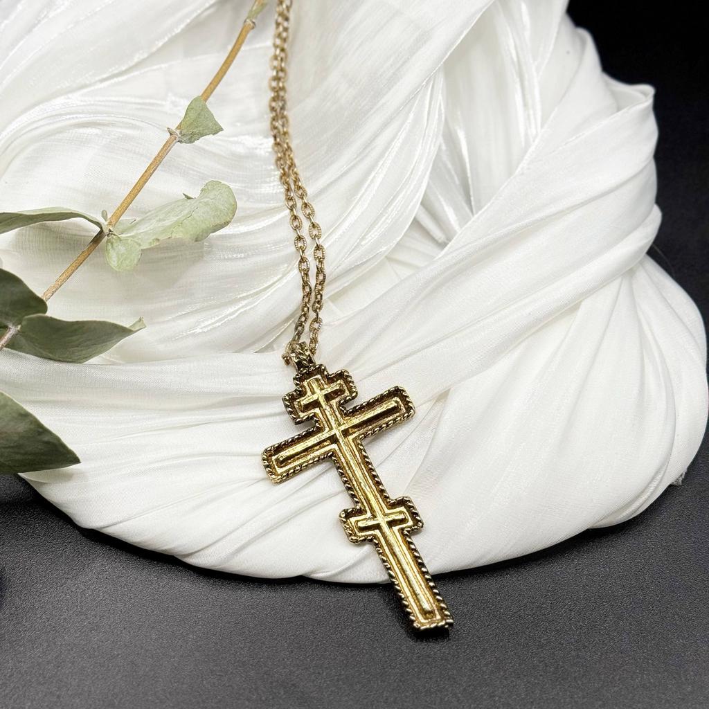 Винтажная подвеска-крест «Оберег» США, 80-90е