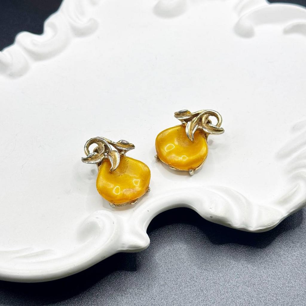 Винтажные клипсы «Капля летнего солнца» 70-80е