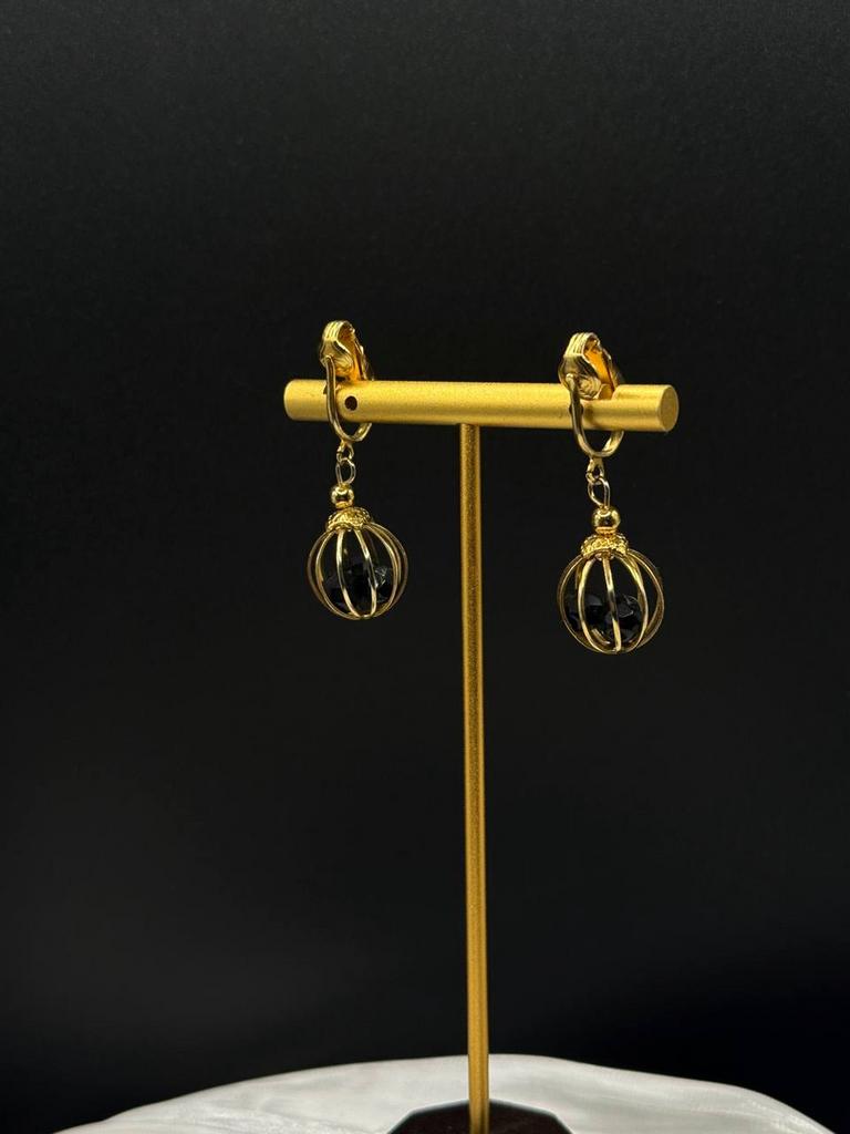 Винтажные клипсы «Тёмное сияние», США, 80-90е