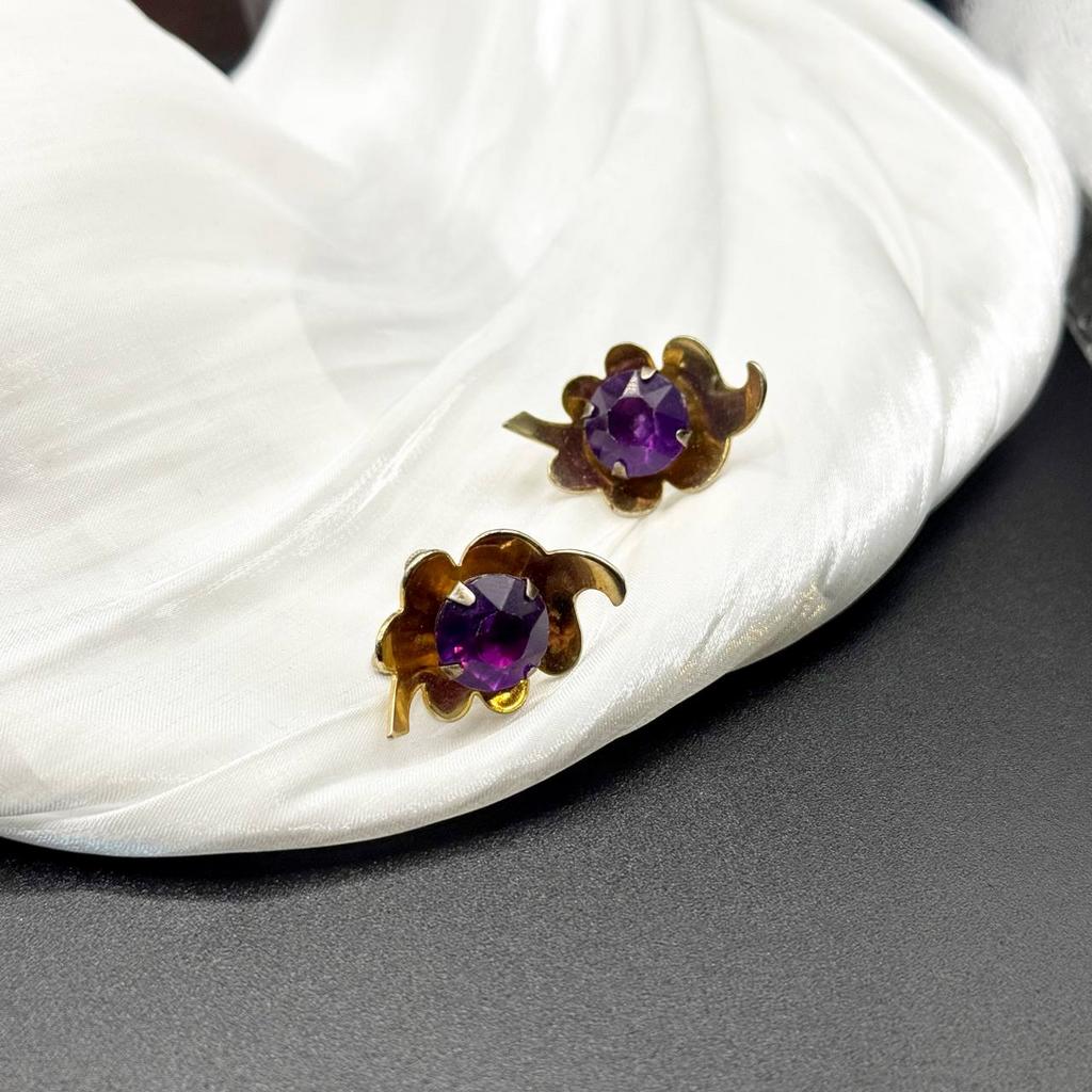 Винтажные клипсы «Пурпурный блик», США, 80-90е