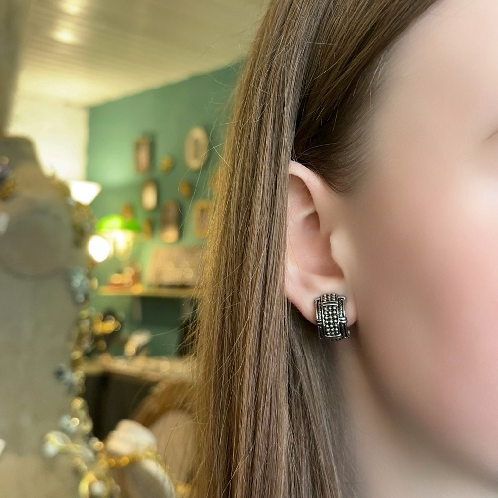 Винтажные клипсы «Лунное плетение», США, 90е