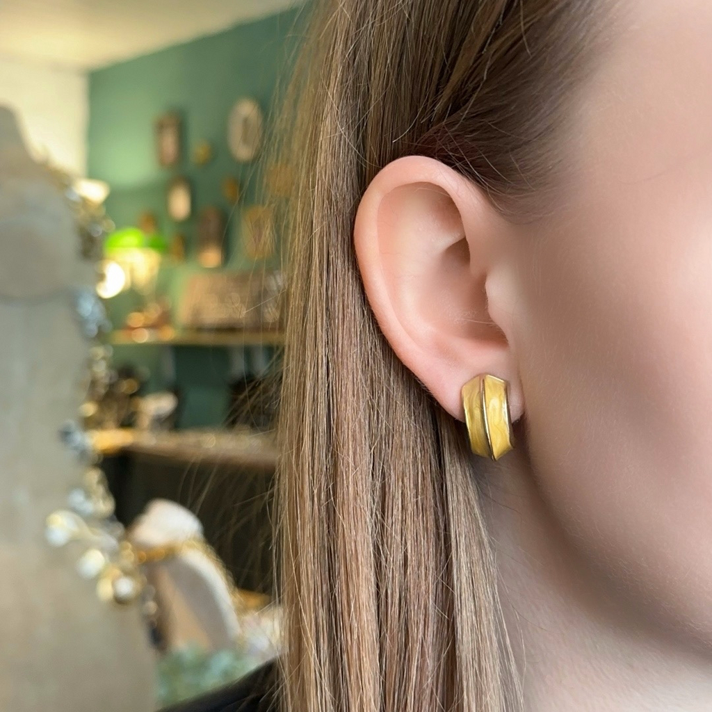 Винтажные клипсы “Yellow accent”, США, 80-90е