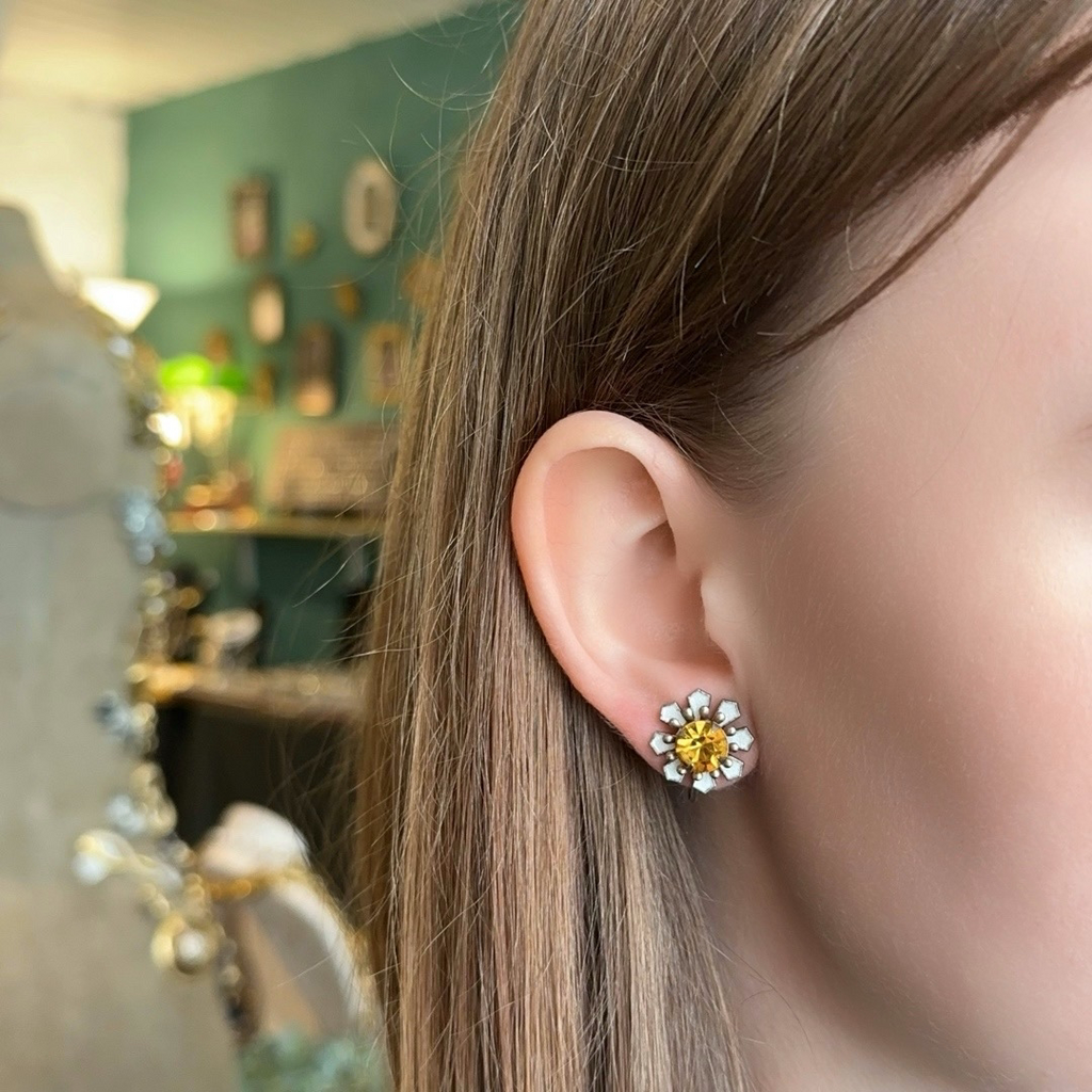 Винтажные клипсы «Сияющее цветение», США, 80-90е