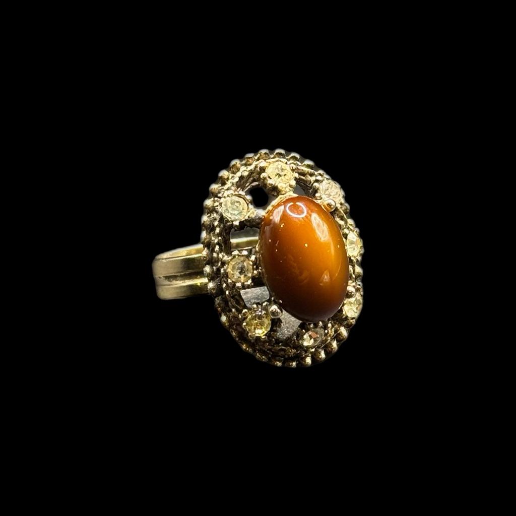 Винтажное кольцо с сердоликом, Чехия 90е, 18 размер