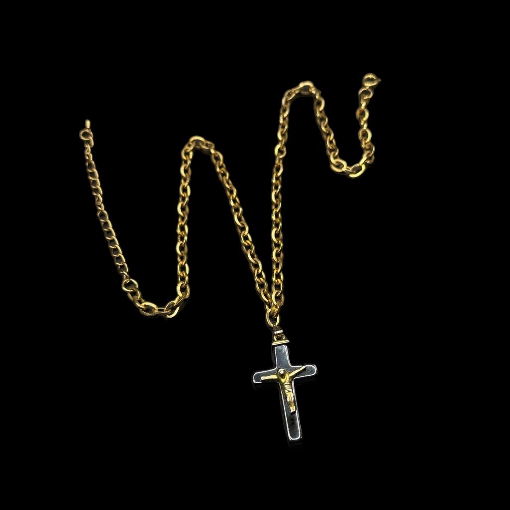 Винтажный крест с натуральным гематитом, США 70е