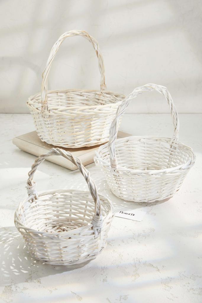 Набор круглых корзин (3шт.) - Средние - Бежевый