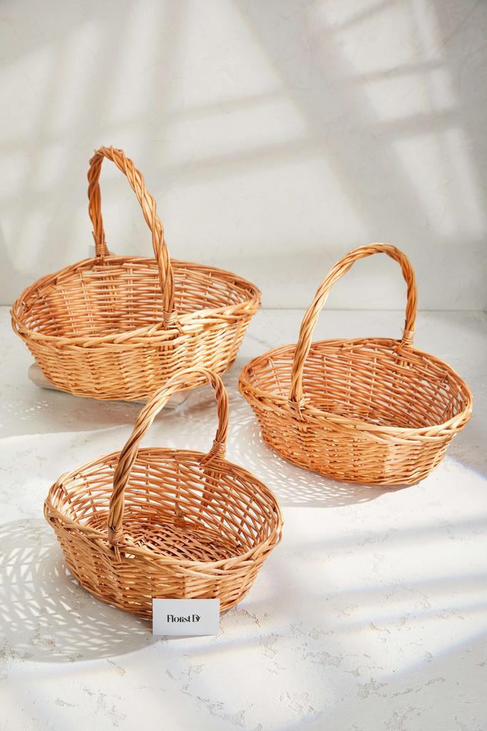 Набор овальных корзин (3шт.) - Большие - Коричневые