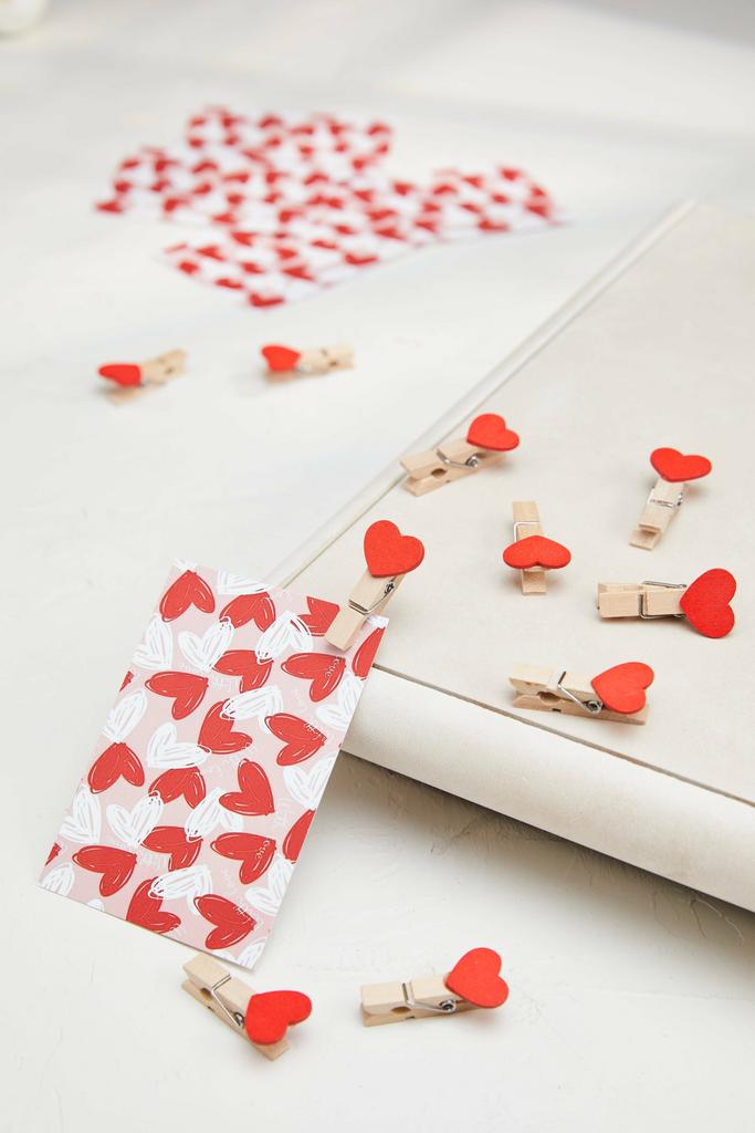 Прищепки с сердцем - Красные
