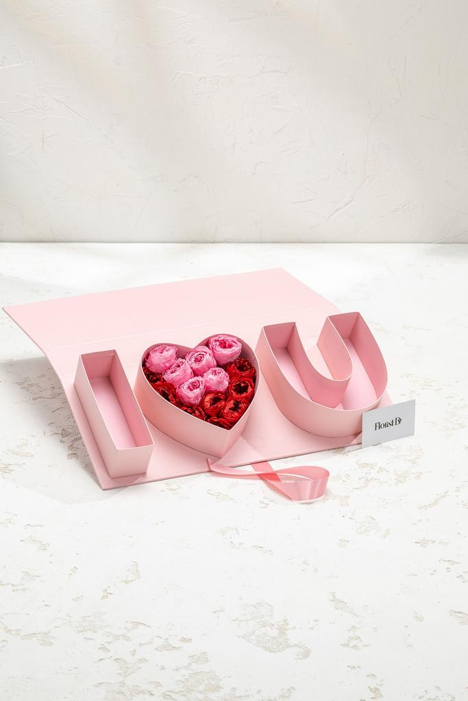 Бокс буквы "I ❤ U" 46 см плотная крышка
