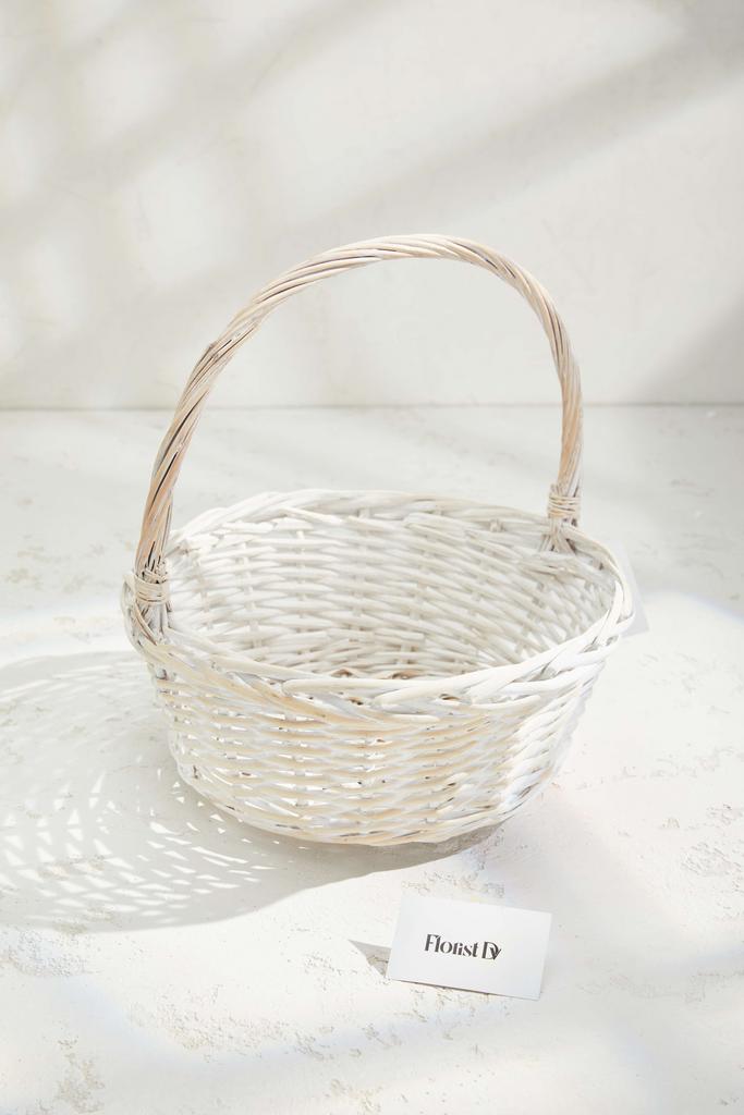 Большая круглая корзина - Выбеленная