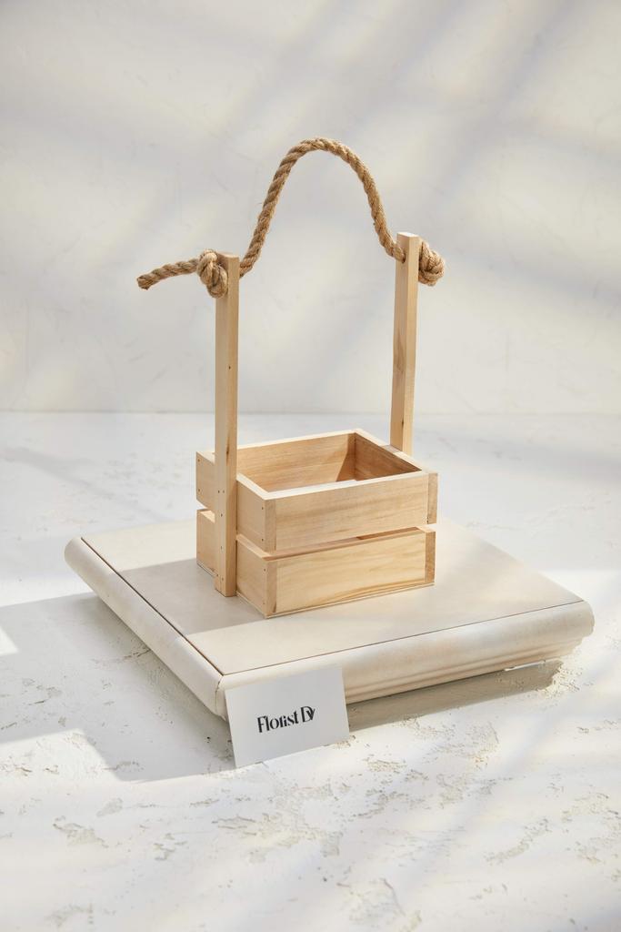 Мини-ящик деревянный с канатной ручкой - Кедр