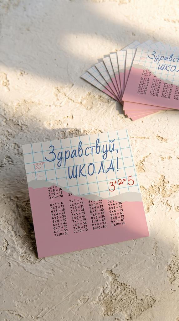Мини-карточка 8*8 "Здравствуй, школа"