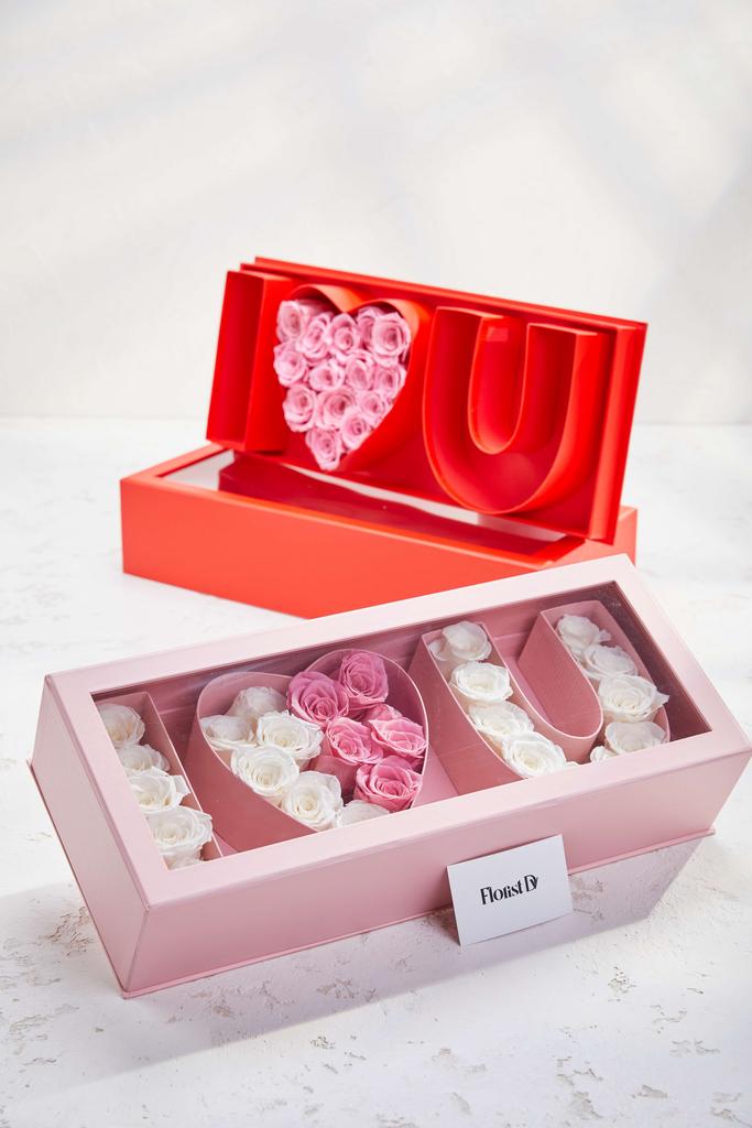 Бокс-композиция "I ❤ U" с прозрачным окном