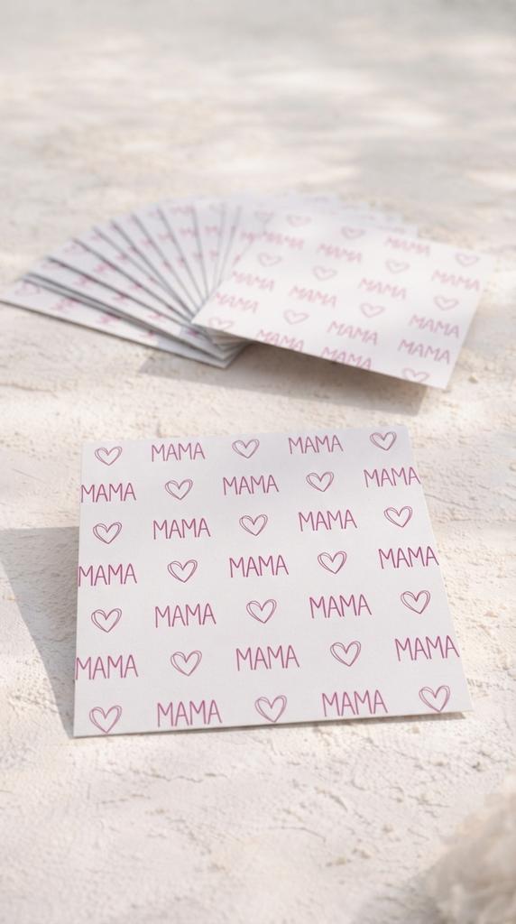 Мини- карточка 8*8 "Мама" - Сердца