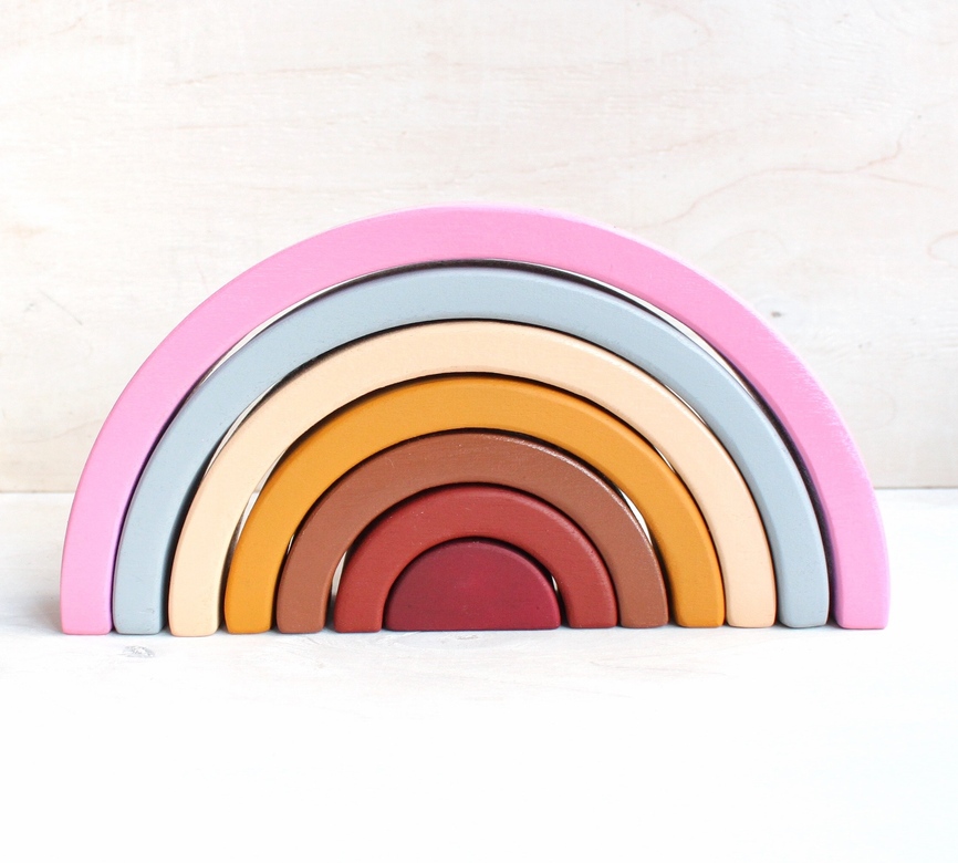 Большая радуга 7 цветов "Розовая"