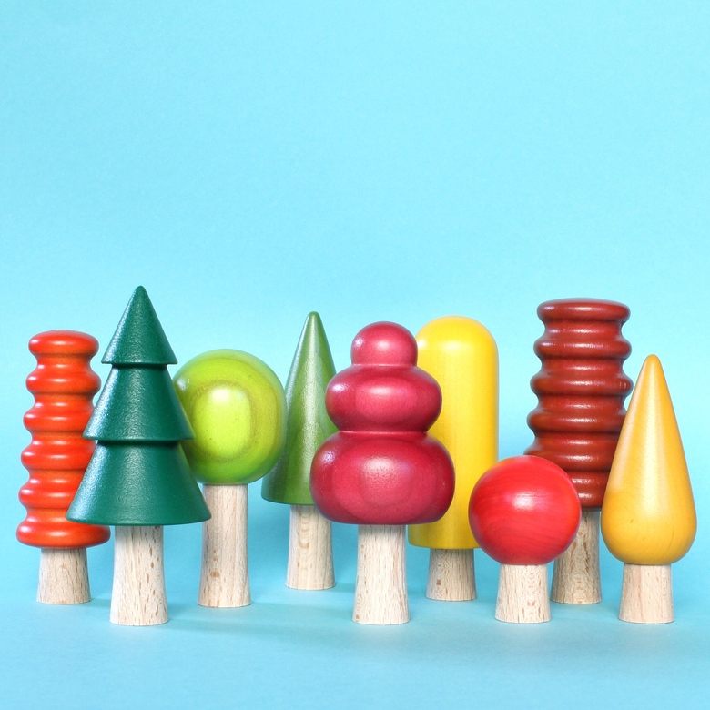 Набор "Осенний лес" 9 деревьев Деревянные игрушки