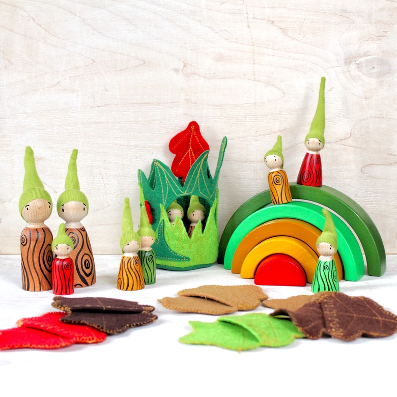 Лесные желуди Весенний набор. Большой игровой набор Монтессори