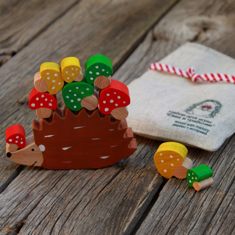 набор развивающей игры "Ежик и грибочки"