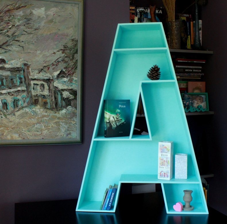 Буква -полка "А" Цвет Тиффани