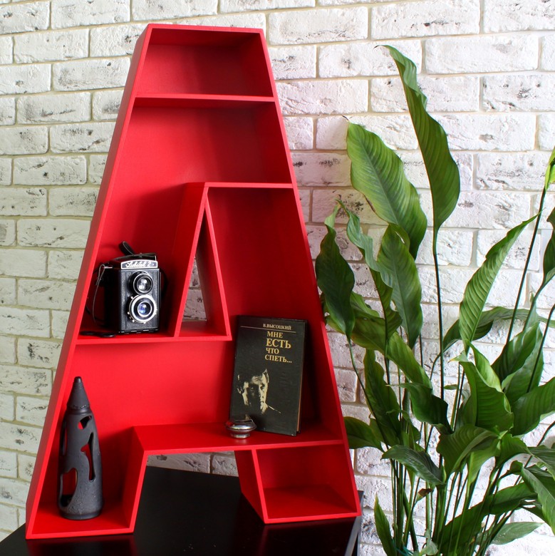 Буква -полка "А" Цвет Темно-красный