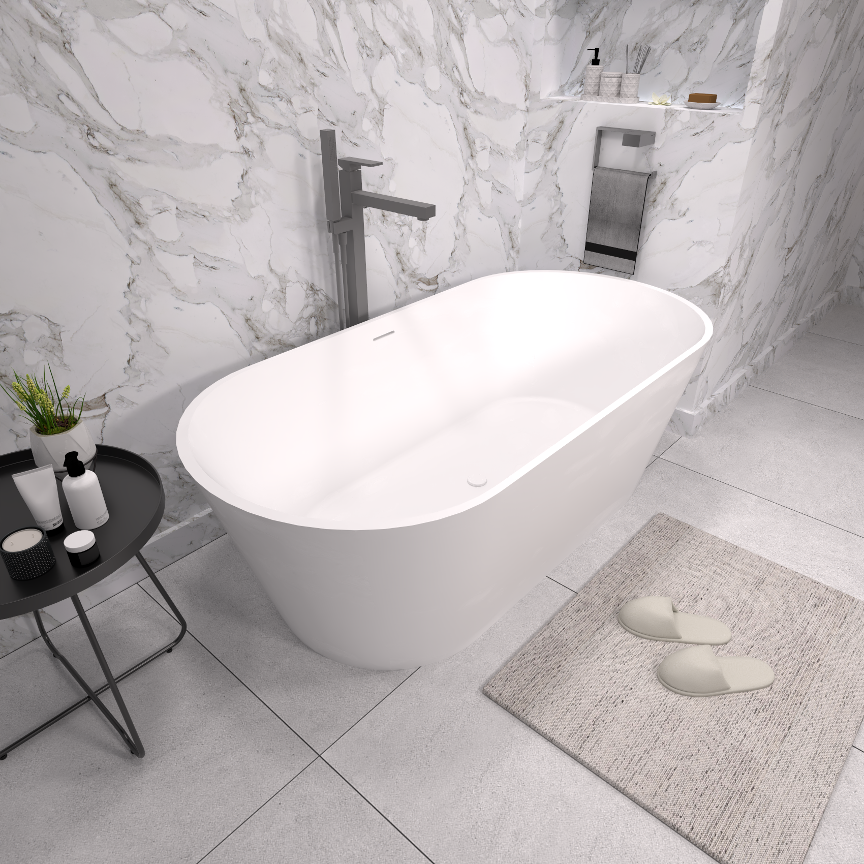 Отдельностоящая ванна из литьевого мрамора Альтара