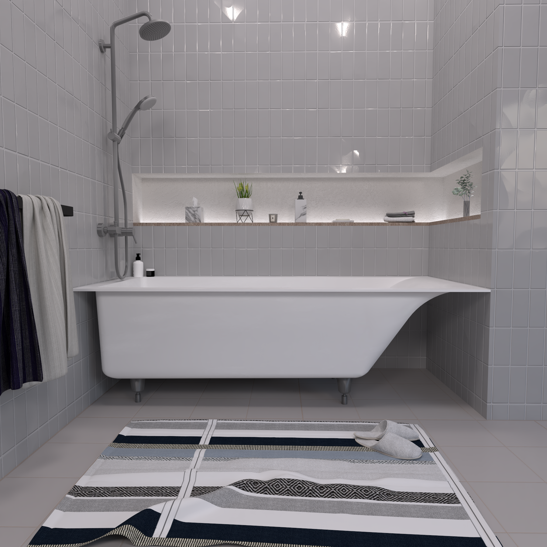 Прямоугольная ванна из литьевого мрамора Авиньон