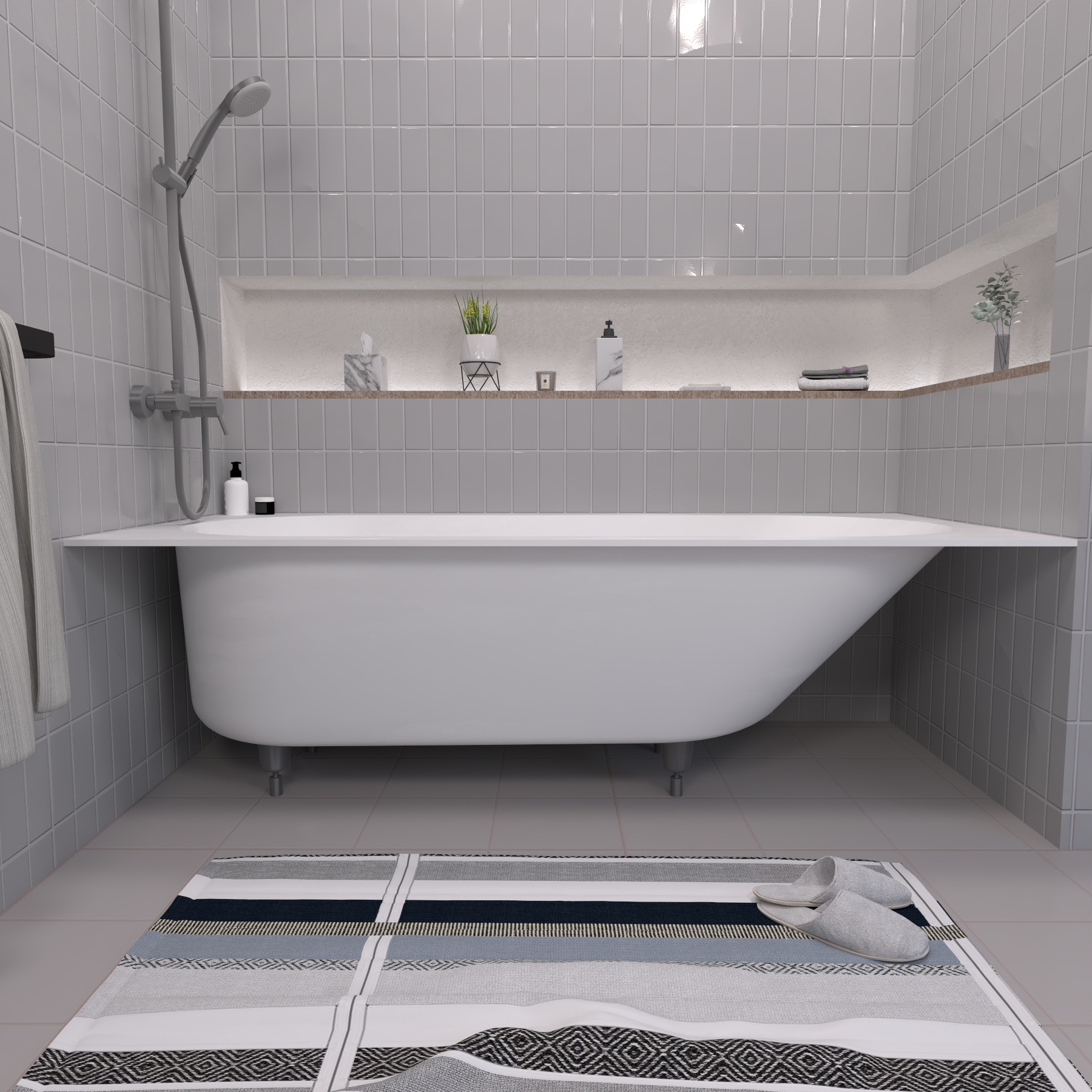 Прямоугольная ванна из литьевого мрамора Асти