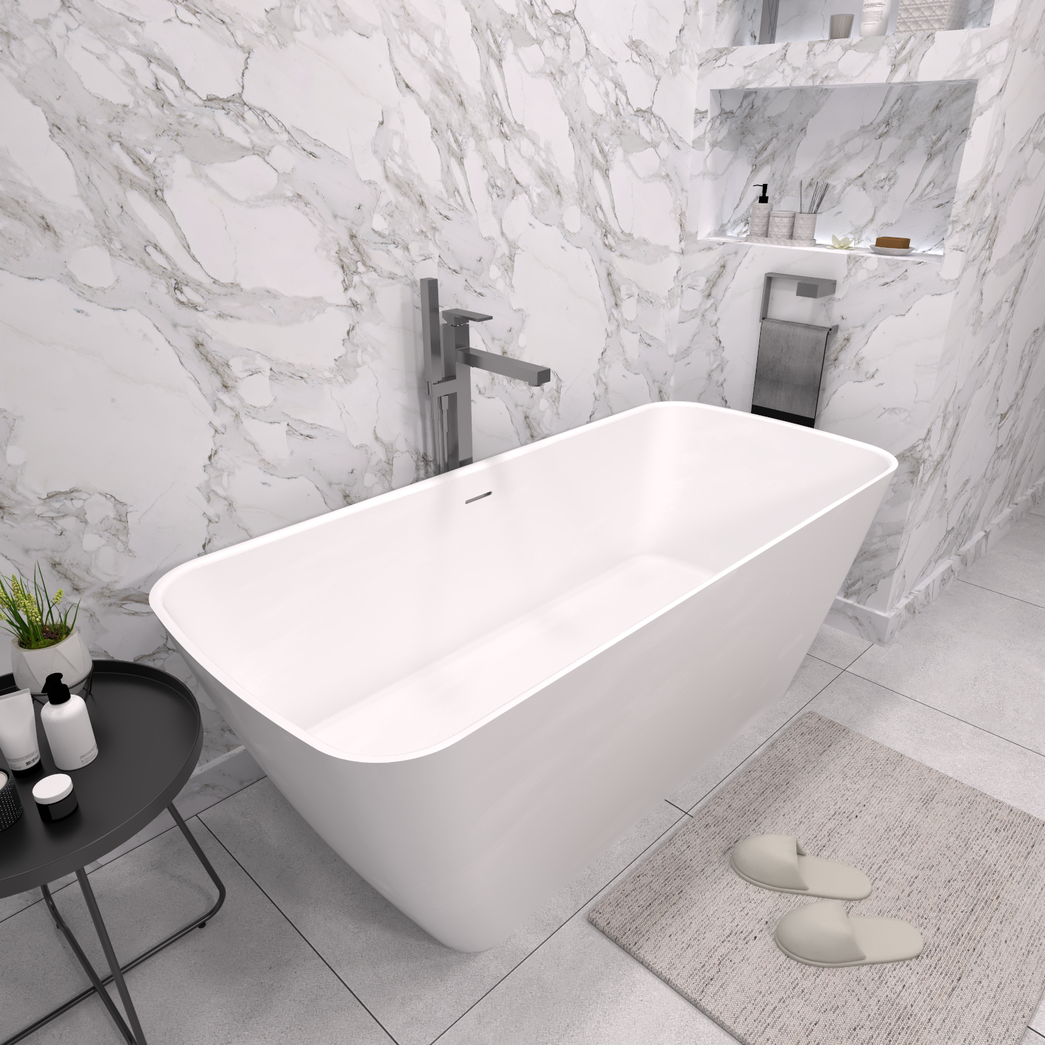 Отдельностоящая ванна из литьевого мрамора Квант