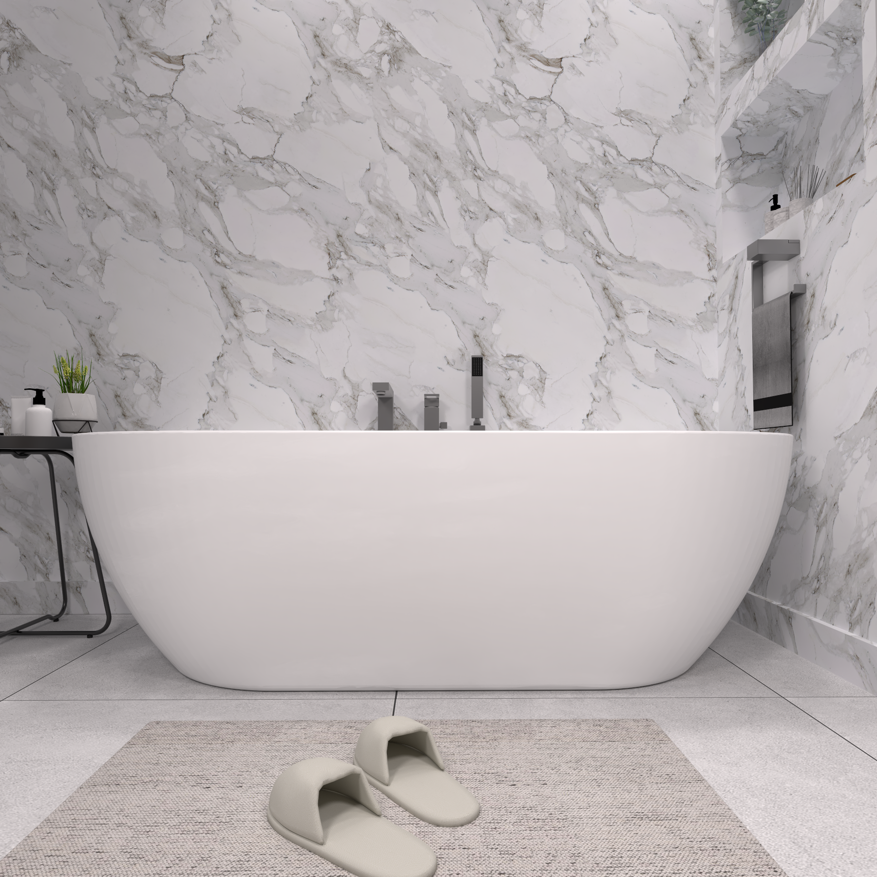 Пристенная ванна из литьевого мрамора Монца