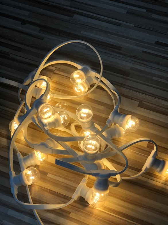 Гирлянда Вольта на широком проводе (белая)