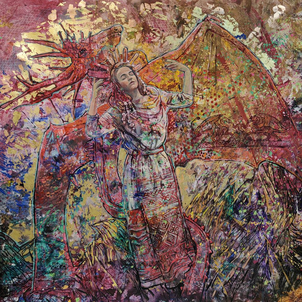 “Красный дракон”  170х170см