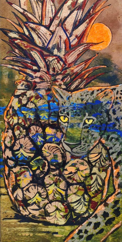 "Заморское желанное”  25х50см холст/масло/акрил/золото