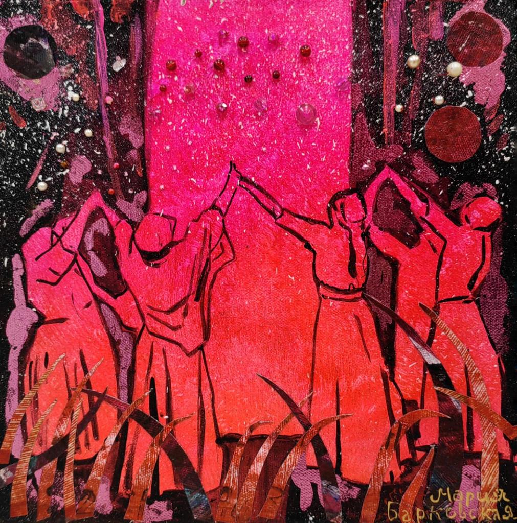 "Сила Земли”  30х30см холст/масло/акрил/поталь