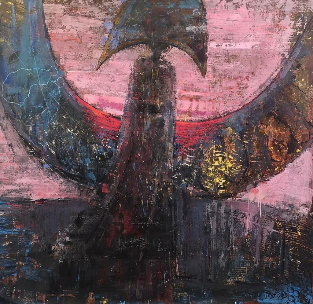 “Чёрная Макошь”  170х170см холст/масло/акрил/поталь