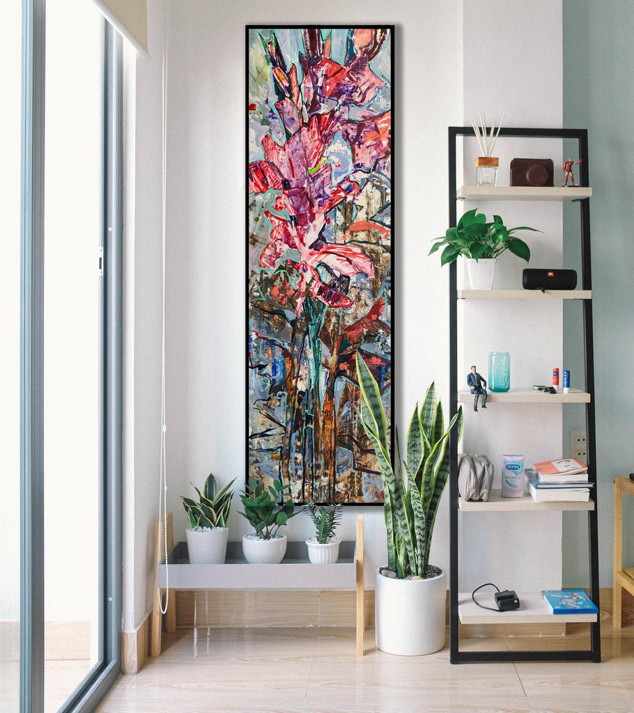 “Тропик гладиолуса”  200х60см холст/масло