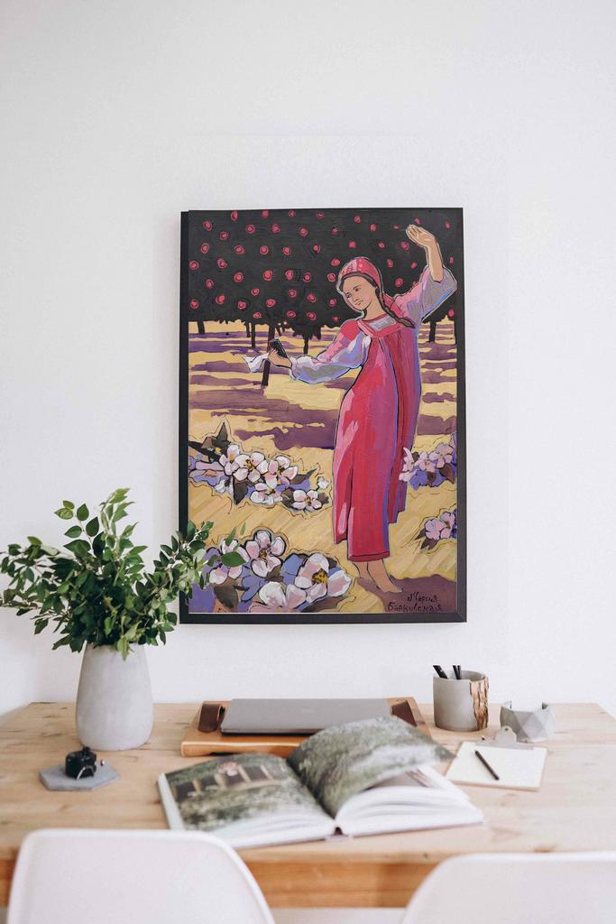 “Яблочки цветочки”  40х60см