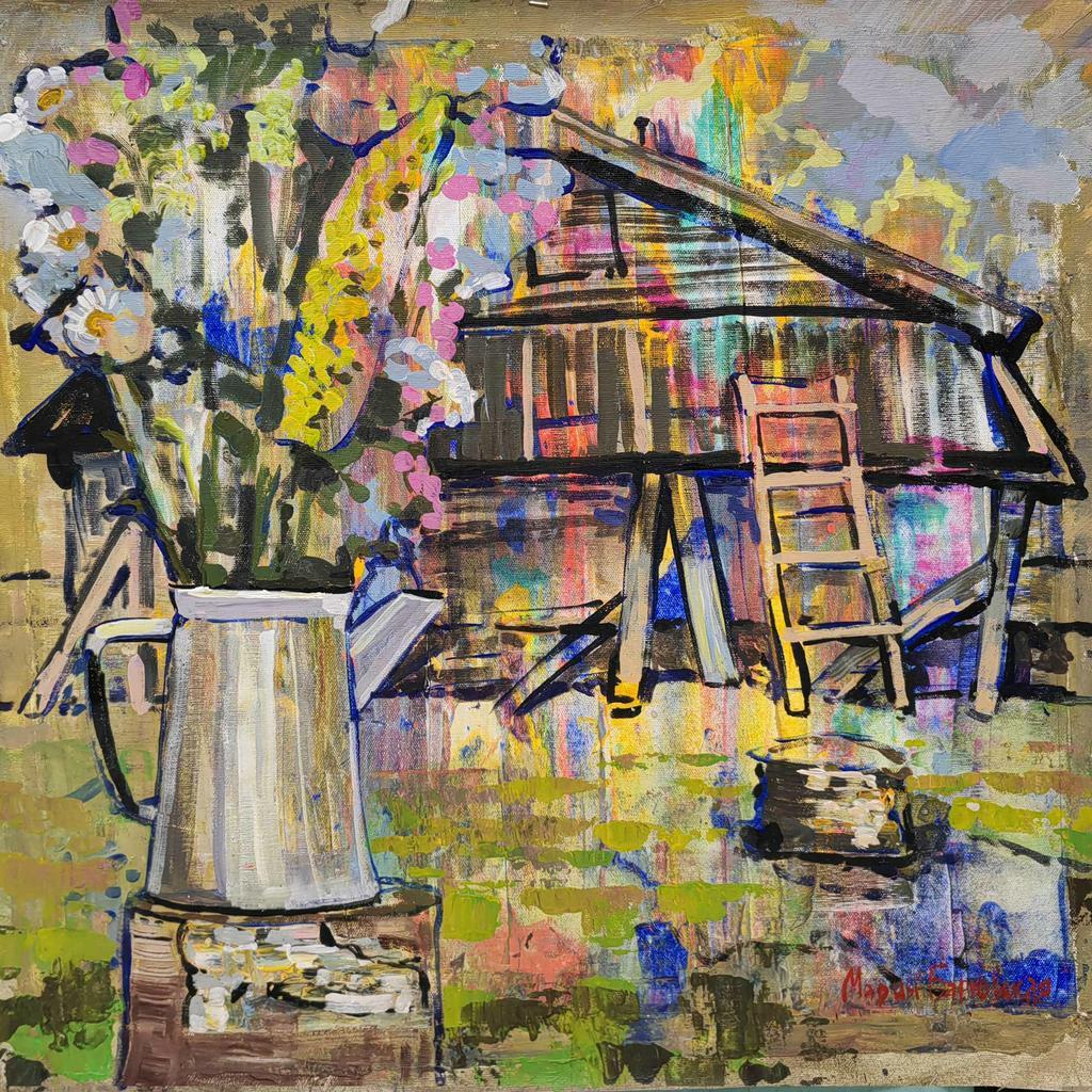 "Дом с лестницей к небу"  60х60см