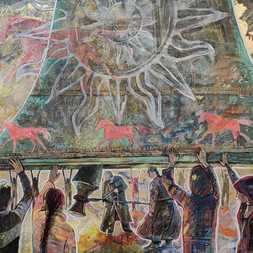 "Красный звон. Соборный колокол"  100х100см